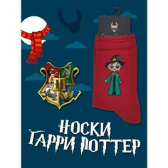 Носки Crazy Llamas Носки с принтом, Crazy Llamas, Профессор Макгонагалл, размер 36-44, красный