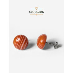 Серьги пусеты BL Jewelry, аметист, обсидиан, змеевик, тигровый глаз, гранат, коралл, сердолик, агат, халцедон, говлит, нефрит, янтарь, яшма, варисцит, кахолонг, горный хрусталь, циозит, оранжевый