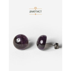 Серьги пусеты BL Jewelry, аметист, обсидиан, змеевик, тигровый глаз, гранат, коралл, сердолик, агат, халцедон, говлит, нефрит, янтарь, яшма, варисцит, кахолонг, горный хрусталь, циозит, фиолетовый