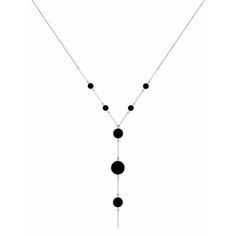 Колье Koshika, агат, длина 63 см, серебристый/черный