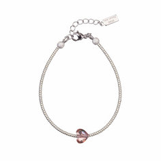 Браслет one wrong detail, кристаллы Swarovski, размер 16 см, размер one size, серебристый