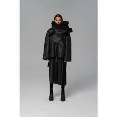 Дубленка Croki Осень-зима, размер Oversize, черный