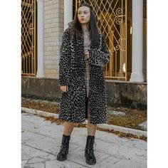 Шуба BAVNIS, размер 44, серый, коричневый