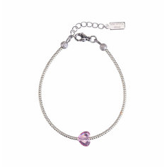 Браслет one wrong detail, кристаллы Swarovski, размер 16 см, размер one size, серебристый