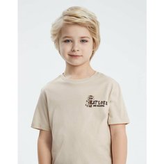 Футболка Gloria Jeans, размер 6-8л/128, бежевый