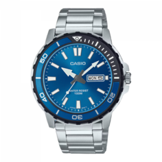 Наручные часы CASIO, серебряный, черный, белый, синий