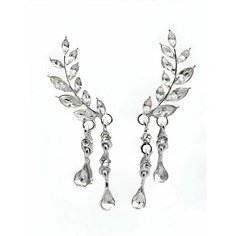 Серьги пусеты, кристалл, серебристый Нет бренда