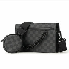 Сумка мессенджер , серая Guangzhou Top Quality Leather Products