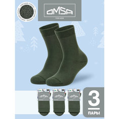 Носки Omsa OMSA kids, 3 пары, размер 31/34, , хаки