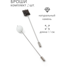 Брошь ELENA MINAKOVA Jewelry Design, оникс, агат, серебристый