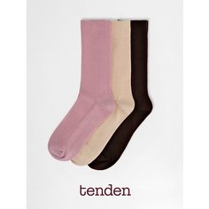 Носки TENDEN, размер 36-38, бежевый, коричневый, розовый