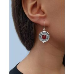 Серьги, красный Этно Арт
