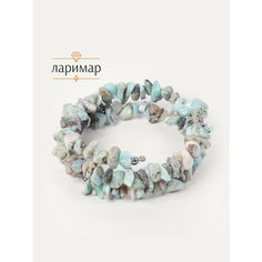Жесткий браслет BL Jewelry, ларимар, 1 шт., размер 19 см, диаметр 6 см, синий, голубой