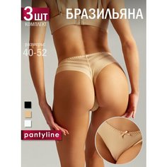 Трусы ZEED, комплект из 3 шт., размер 42-44, черный, бежевый, белый