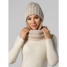 Шапка бини для женщин, размер 54-60, 00031 бежевый Нет бренда