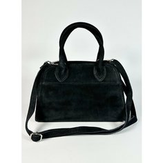 Сумка шоппер Vera Pelle, фактура бархатистая, черный