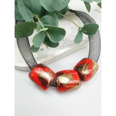 Колье PJ Murano, золотой, красный, черный
