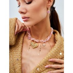 Колье By Kanarskaya E., фианит, кристалл, длина 39.5 см, золотой