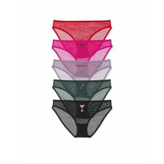 Трусы Victorias Secret, комплект из 5 шт., размер L, мультиколор