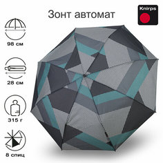 Мини-зонт Knirps, серый, зеленый, черный