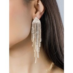 Серьги, искусственный камень, золото Бантами