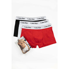 Трусы CALVIN KLEIN underwear, комплект из 3 шт., размер S, черно-красный