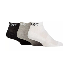 Носки Reebok Ankle Vector, комплект, 3 пары, размер 40/42 EU, серый/белый/черный