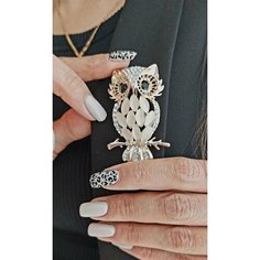 Брошь, искусственный камень, стразы, бежевый Sur Style