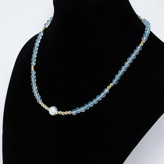 Чокер JEWELRY A VENTO, топаз, жемчуг пресноводный культивированный, длина 50 см, голубой