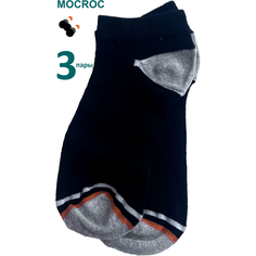 Носки Mocroc, комплект, 3 пары, размер 35-38, черно-серые