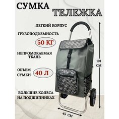 Сумка-тележка , 40 л, 45х101, серый Нет бренда
