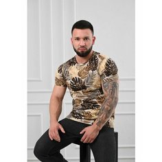 Футболка MASO, размер 60, бежевый