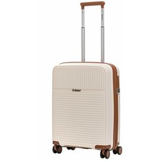 Чемодан Robinzon Madeira Plus, 37 л, бежевый, коричневый