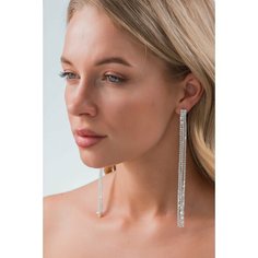 Серьги, фианит, серый Бантами