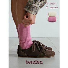 Носки TENDEN, комплект, 2 пары, размер 36-39, розовый
