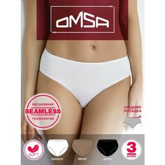 Трусы Omsa, комплект из 3 шт., размер 50(XL), beige/bianco/nero