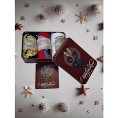 Носки символ года 2025-змея, комплект, 3 пары, размер 41-46, бордовый Gebred