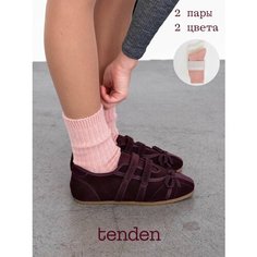 Носки TENDEN, комплект, 2 пары, размер 36-39, розовый