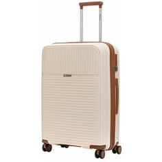 Чемодан Robinzon Madeira Plus, 70 л, бежевый, коричневый