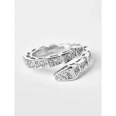 Кольцо Shine & Beauty, кристаллы Swarovski, безразмерное, ширина 10 мм, серебряный