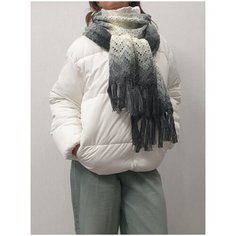 Шарф для женщин,215х27 см, one size, серый, черный, белый Pan Tan