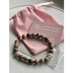 Браслет OM Gemstone Workshop, яшма, коричневый