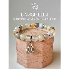 Браслет OM Gemstone Workshop, серебристый, желтый