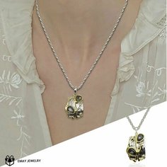 Колье Emay, искусственный камень, серебристый