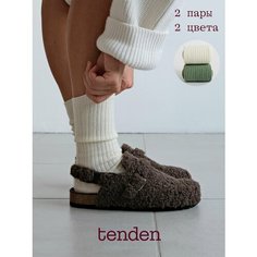 Носки TENDEN, комплект, 2 пары, размер 36-39, зеленый