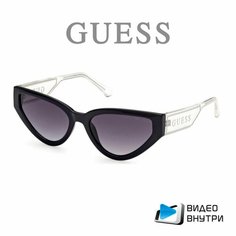 Солнцезащитные очки GUESS, черный, бесцветный