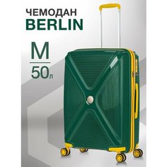 Чемодан Lcase Berlin, 79 л, размер M, зеленый