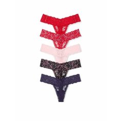 Трусы Victorias Secret, комплект из 5 шт., размер S, мультиколор
