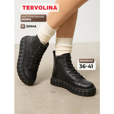 Ботинки TERVOLINA, размер 39, черный глянцевый