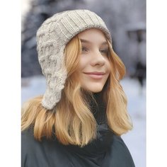 Шапка ушанка LUCHIORADO для мужчин и женщин, размер 56/58, молочный